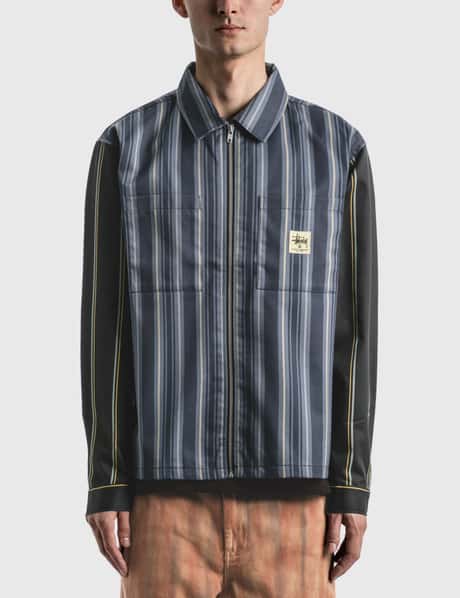 Stüssy - Mix Stripe Zip Up Work Jacket | HBX