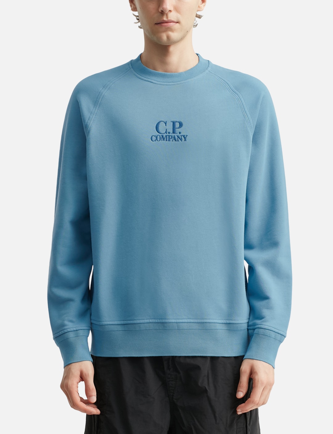 Diagonal Raised Fleece Crewneck Logo Sweatshirt view 11