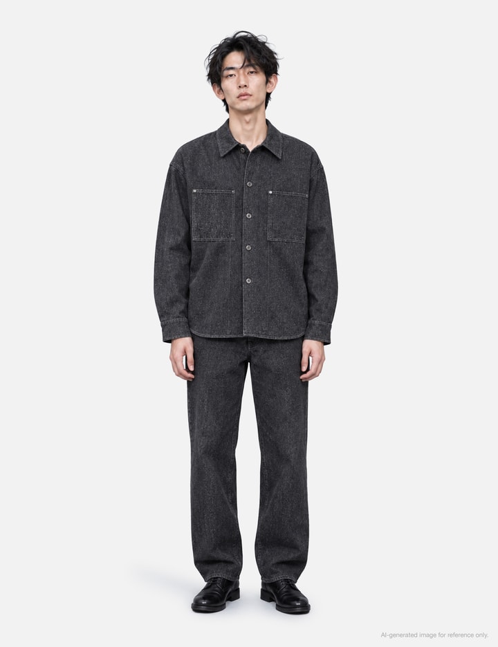 Wooyoungmi Black Cotton Silk Denim Pants