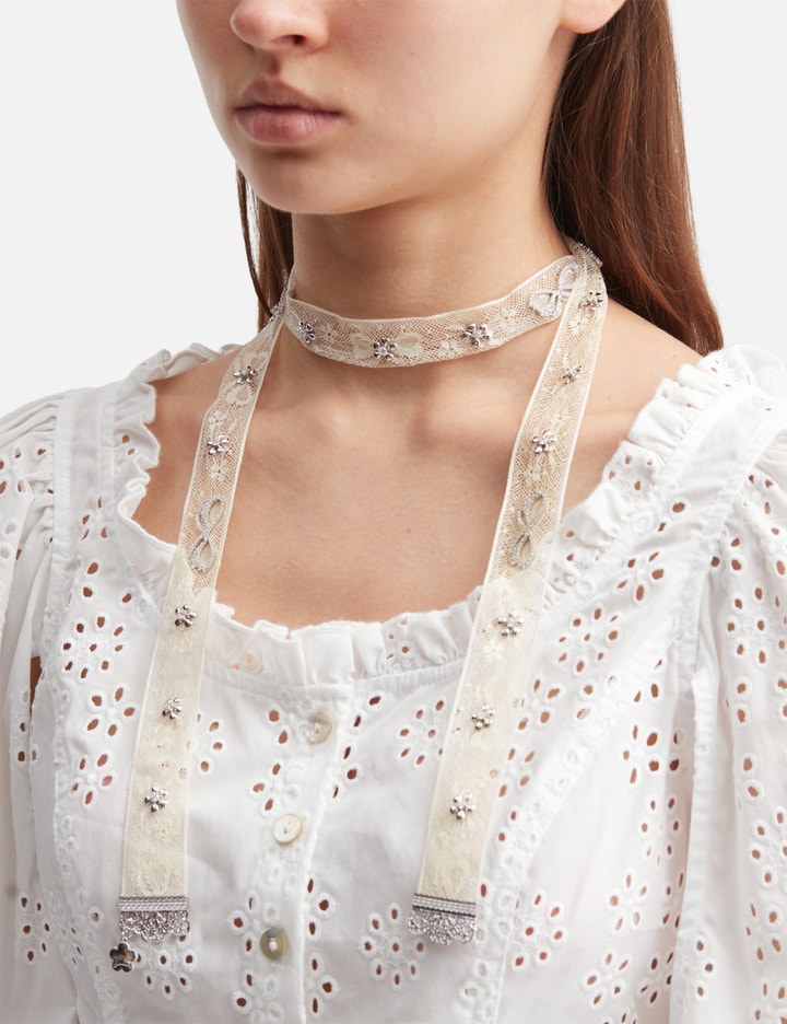 SHUSHU/TONG × YVMIN Gemstone Inlaid Fabric Lace Necklace view 3