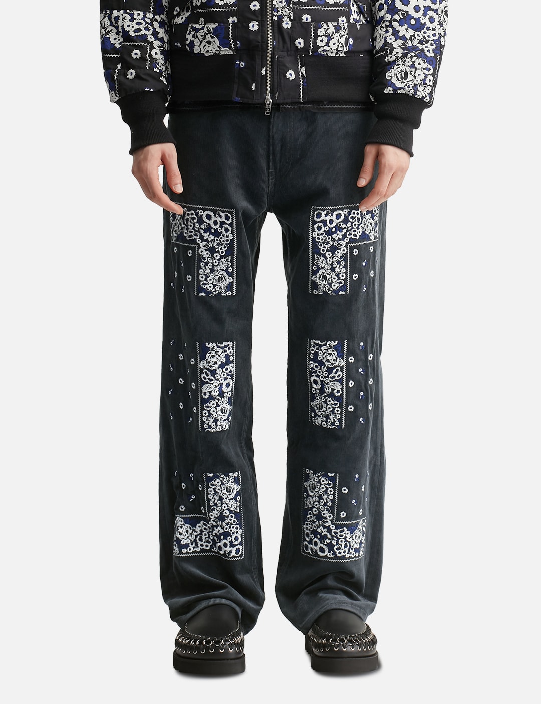 Bandana Embroidery Corduroy Pants view 18