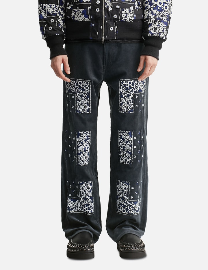Bandana Embroidery Corduroy Pants Placeholder Image