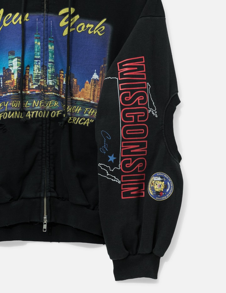 Protocol-Index Reconstructed Sweatshirts Zip Hoodie