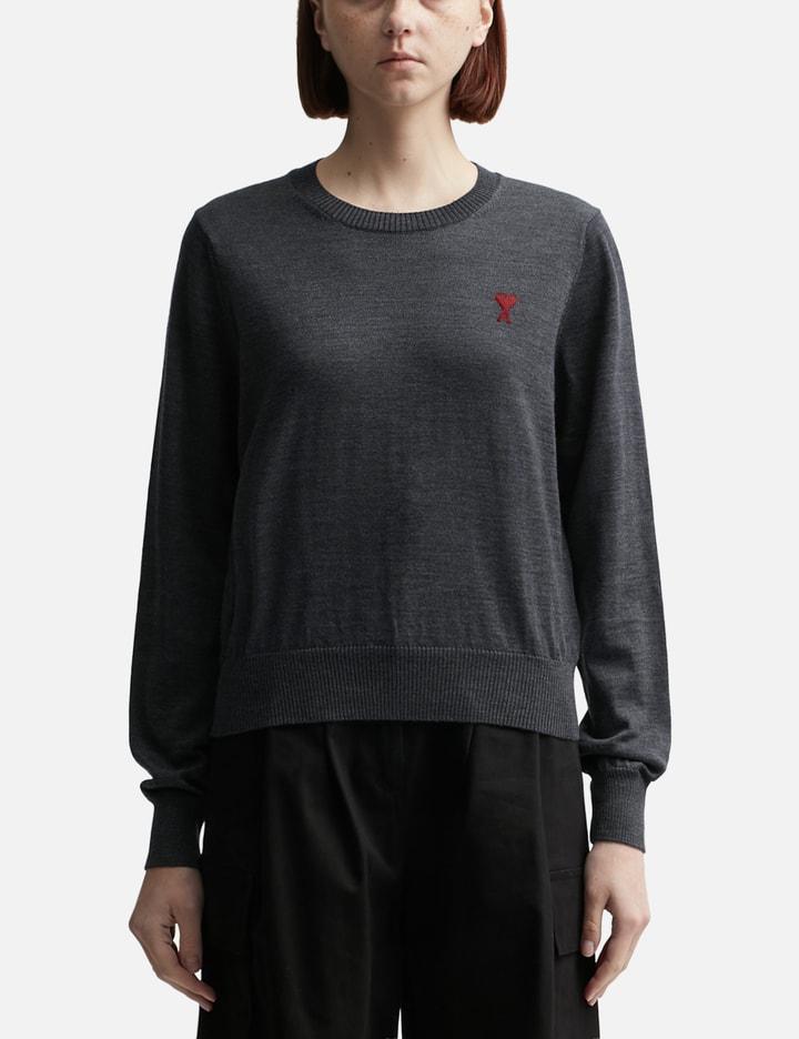 AMI ALEXANDRE MATTIUSSI RED AMI DE COEUR CREW NECK SWEATER