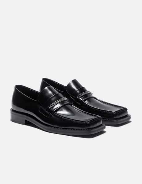 Martine Rose Loafer, Black High Shine at Stand Up Comedy Leather, Metal / High Shine Black / 39
