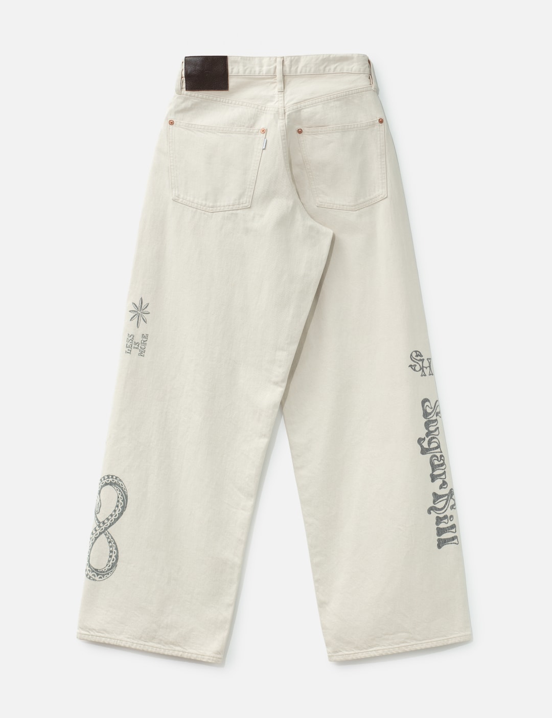 Tattoo Flash Print Modern Denim Wide Cut view 9