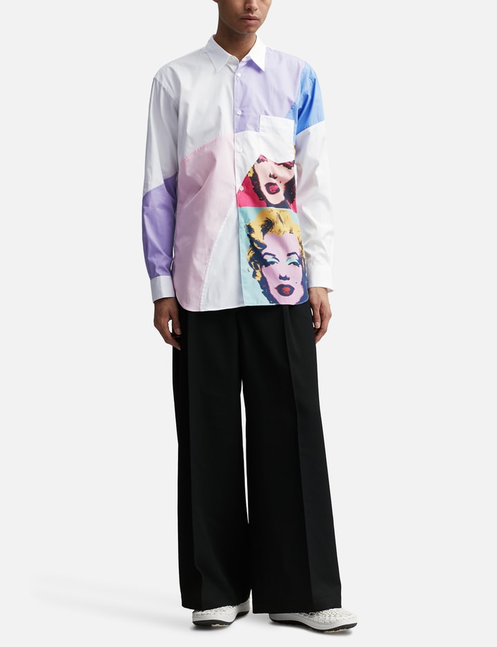 Shop Cdg Shirt Marilyn Monroe Color Block Collage Shirt In White