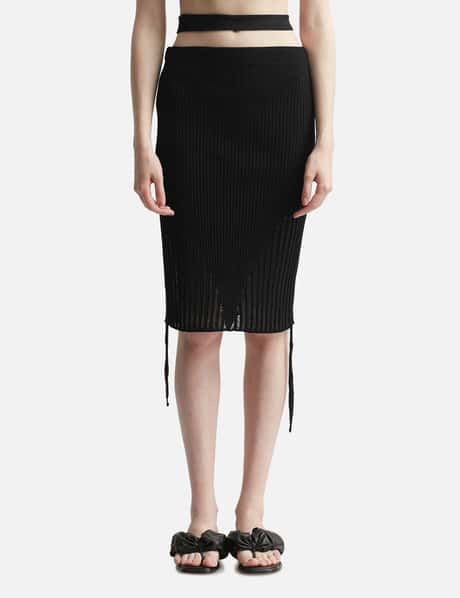ANDREĀDAMO Ribbed Knit Pencil Skirt HBX