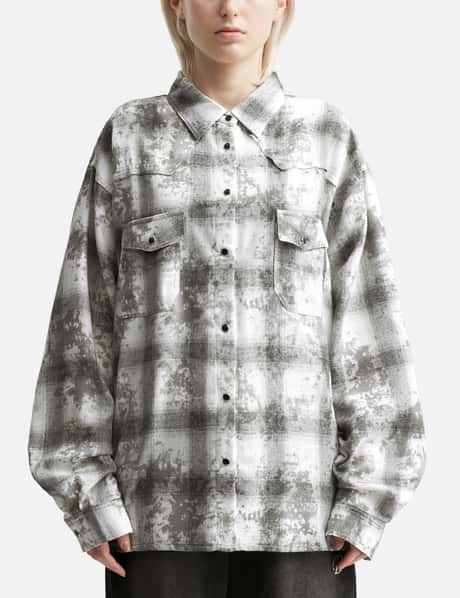 DEINET Vintage Smudged Check Shirt