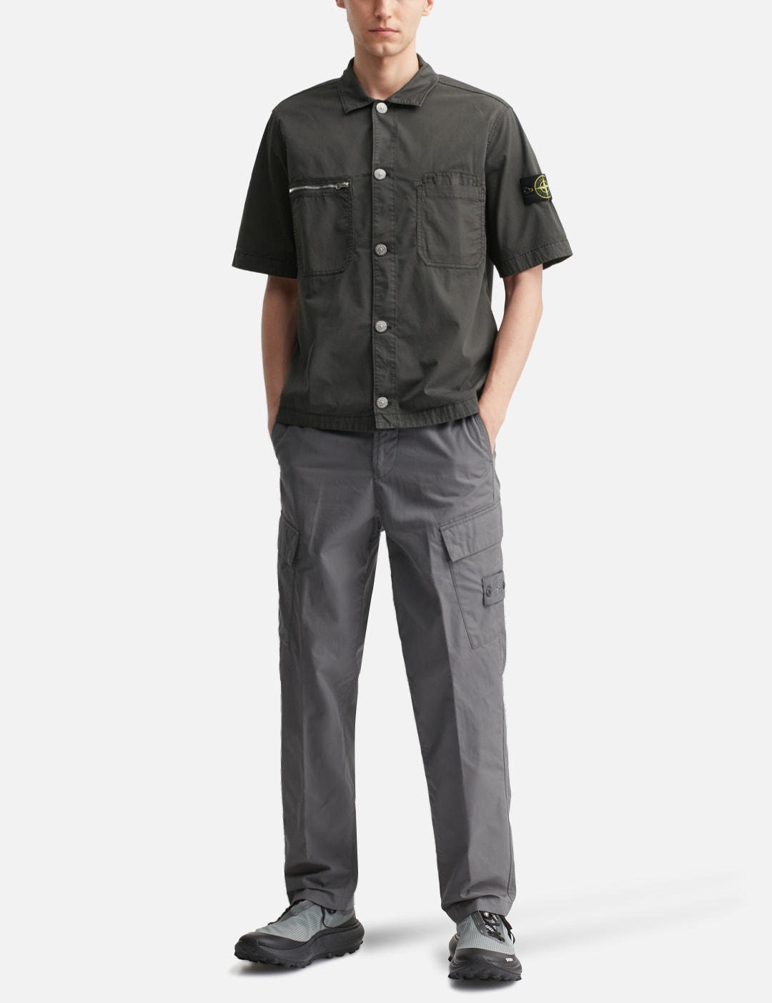 Supima® Cotton Twill Stretch-TC Short-Sleeve Overshirt view 15