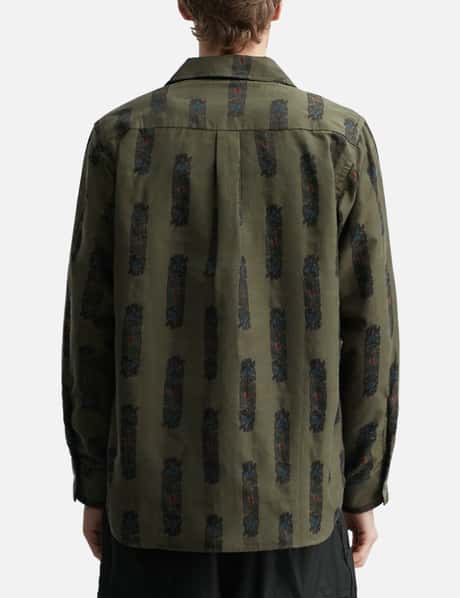 Pin-Tuck Collar Shirt - Abstract Jacquard view 12