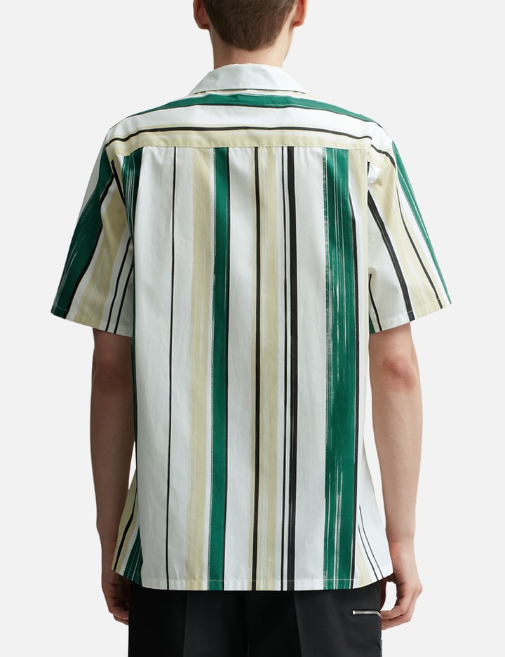 Shop Lanvin Bowling Shirt With Printed Stripes In White