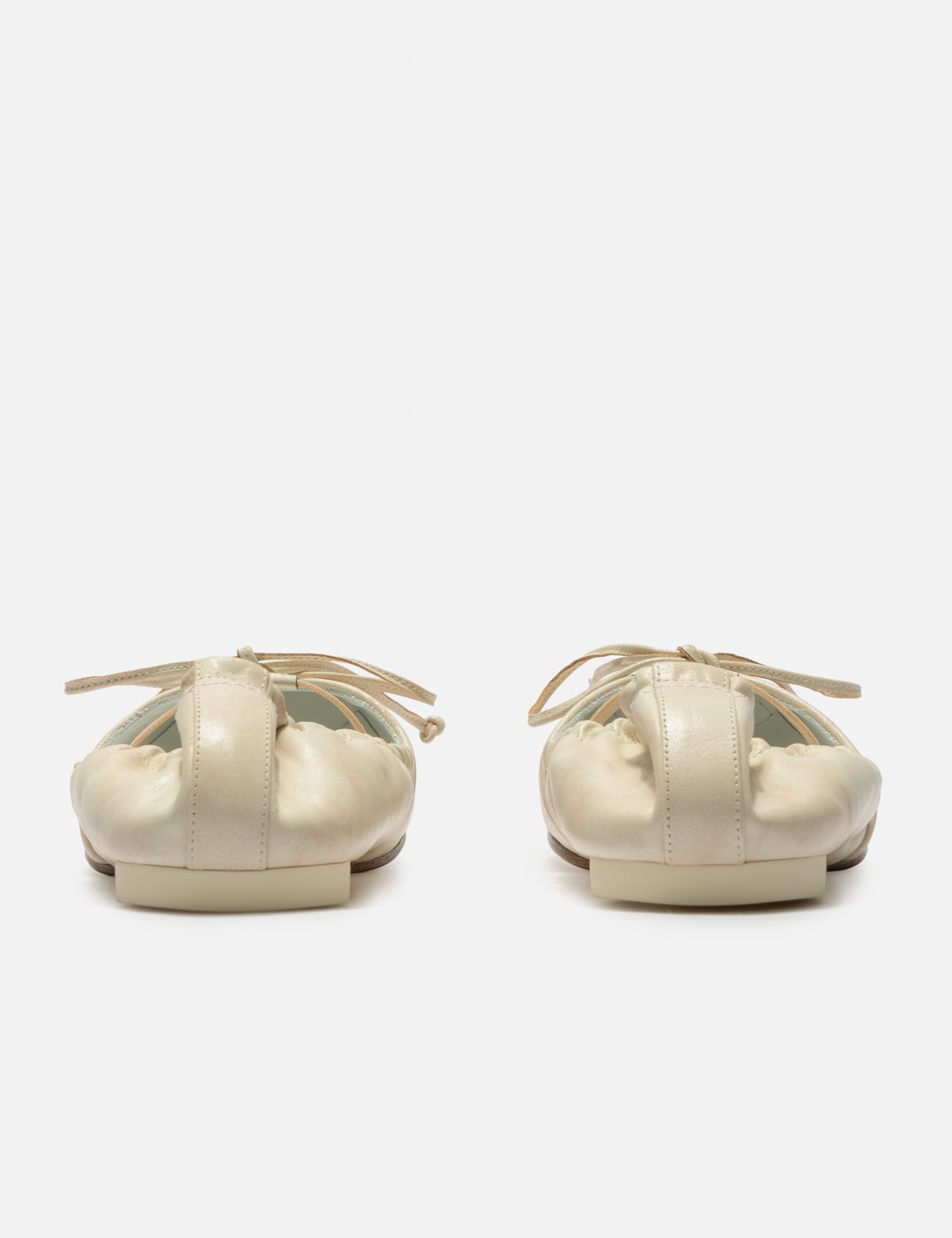 Square-Toe Leather Ballerina Shoes view 11