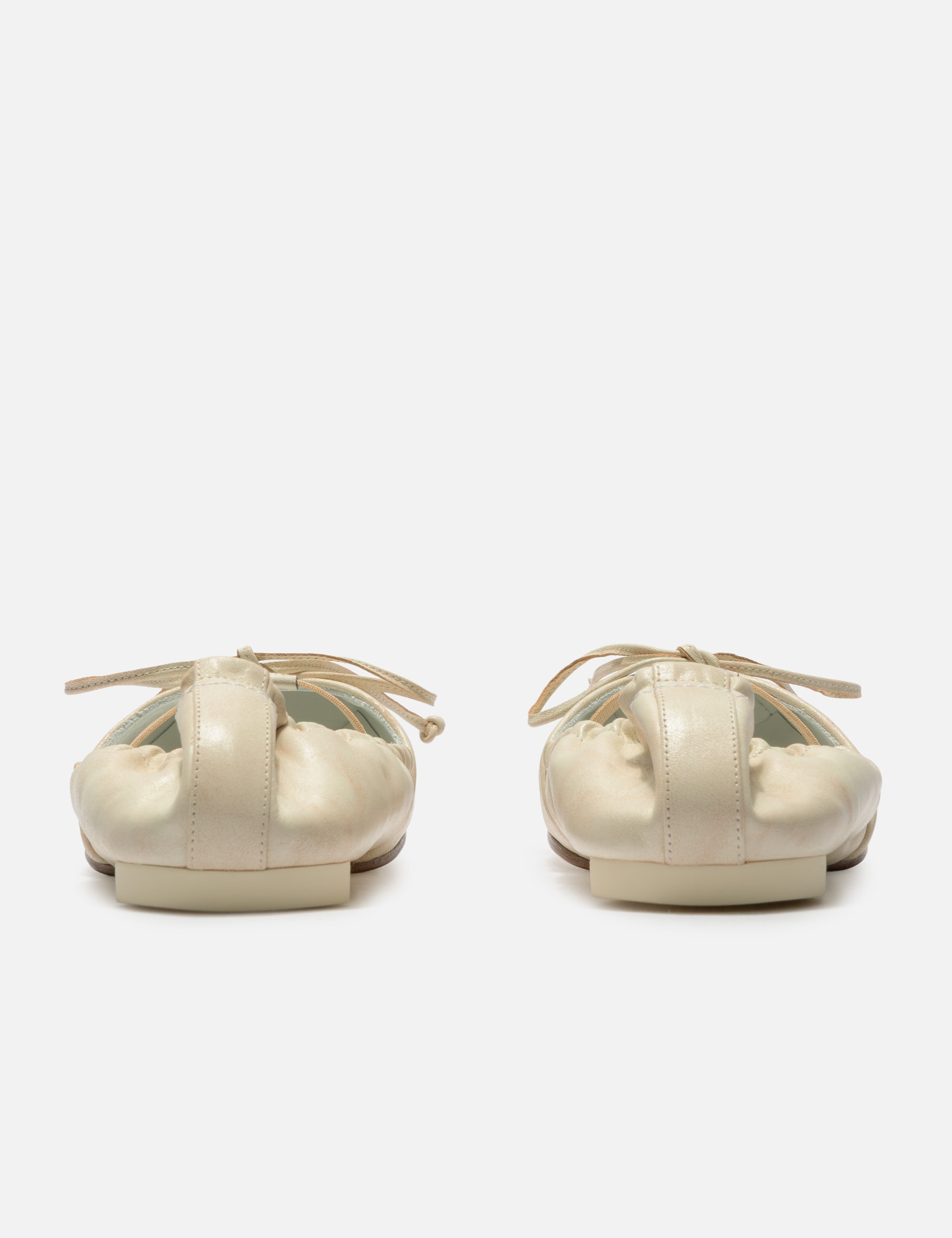 Square-Toe Leather Ballerina Shoes view 18