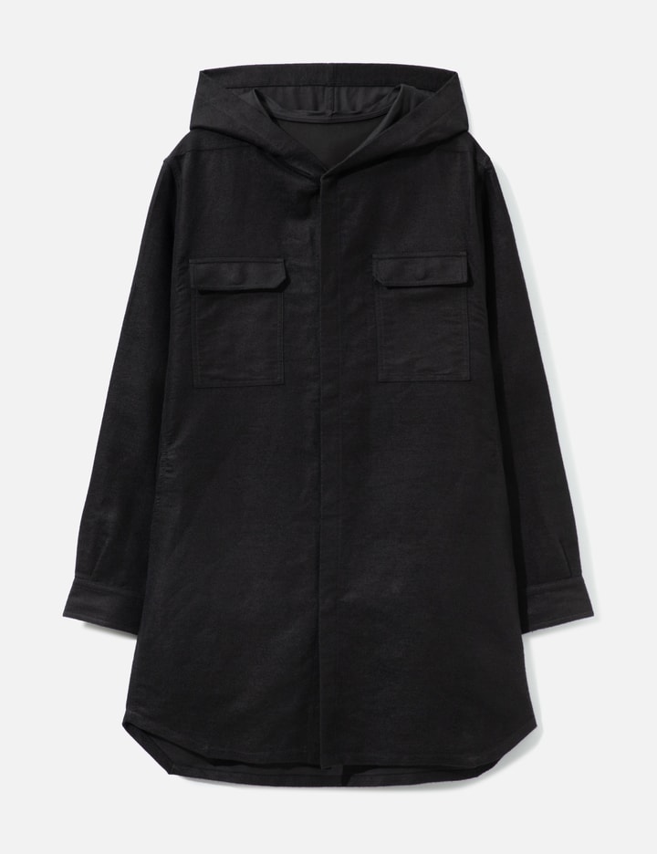 Rick Owens Hooded Outershirt In Ramie Moleskin