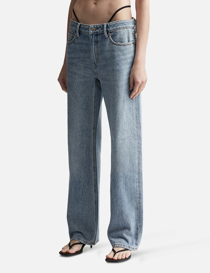 Mid-rise Jeans With Pre-styled Logo Thong Placeholder Image
