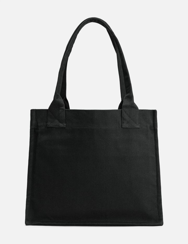 Ganni Black Shopper With Embroidered Logo On The Front