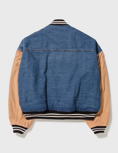 We11done - Denim Varsity Jacket | HBX - Globally Curated Fashion and  Lifestyle by Hypebeast