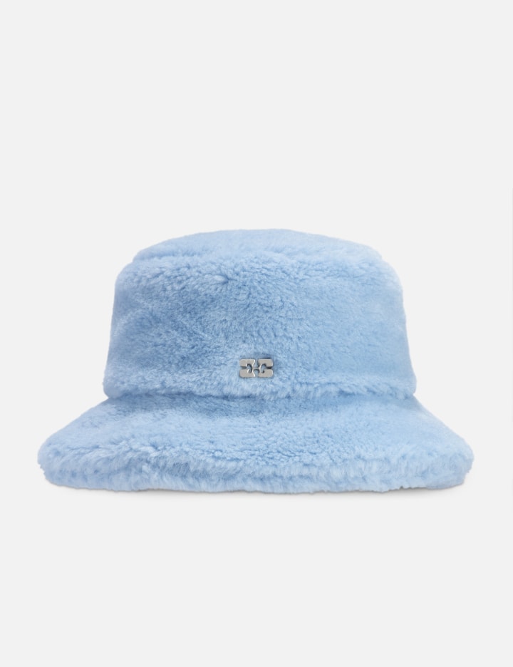 Ganni Fluffy Tech Bucket Hat In Blue