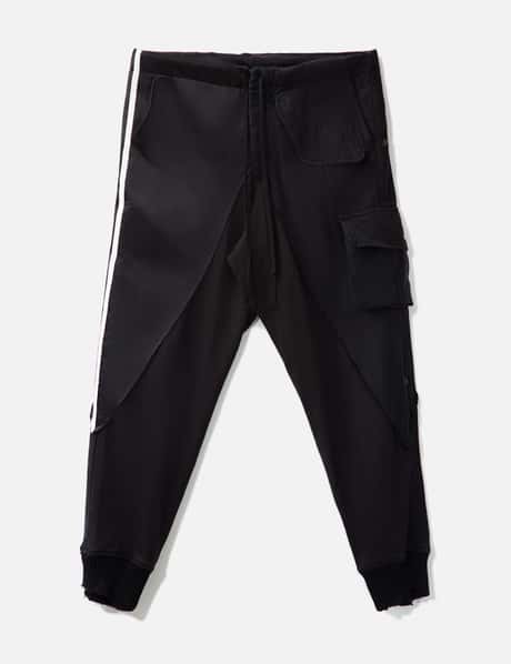 GREG LAUREN Black Satin Baker Lounge Pants