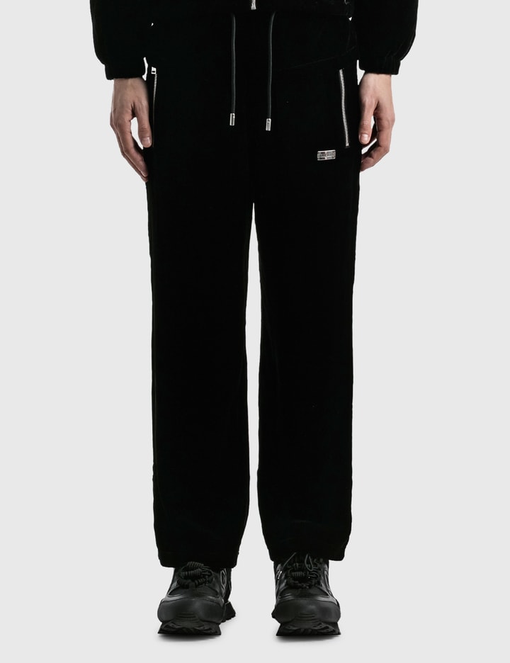 Drawstring Velvet Straight Pants Placeholder Image
