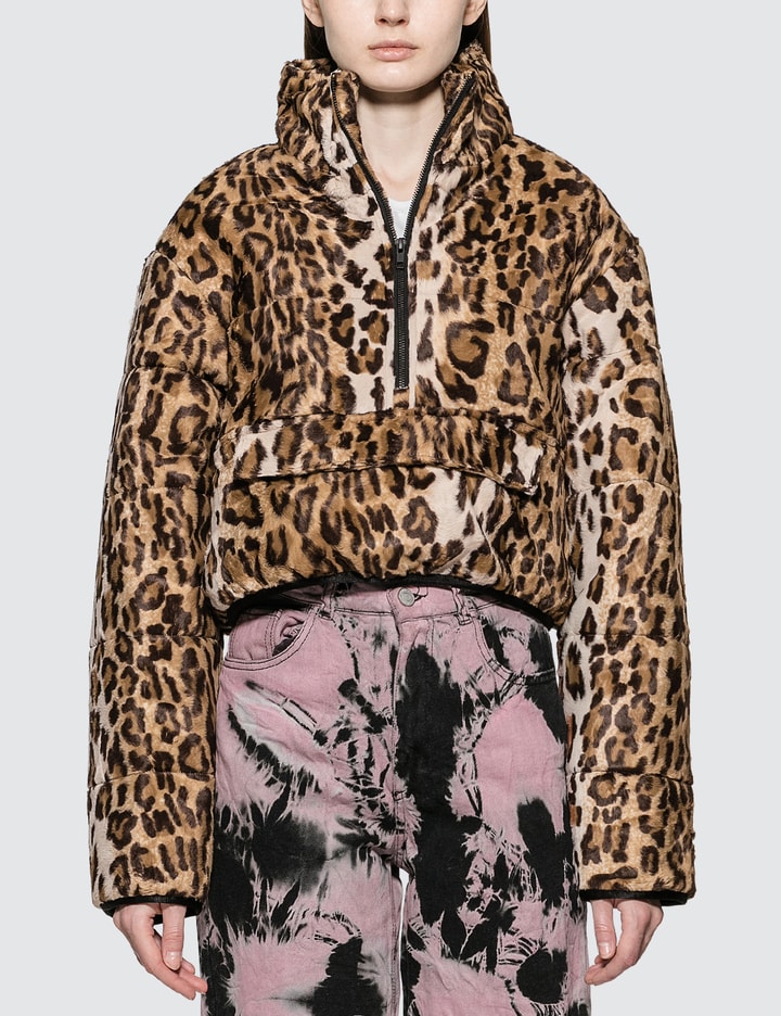 Faux Leopard Fur Puffer Pullover Jacket Placeholder Image