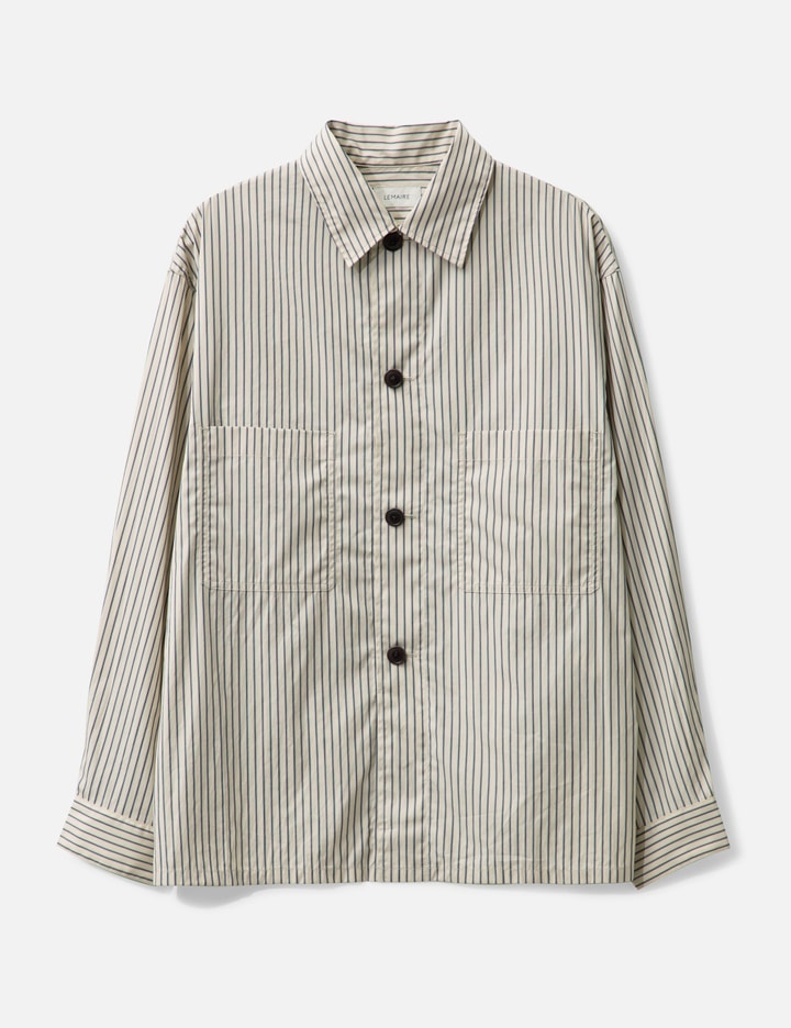 Lemaire Striped Shirt In Brown