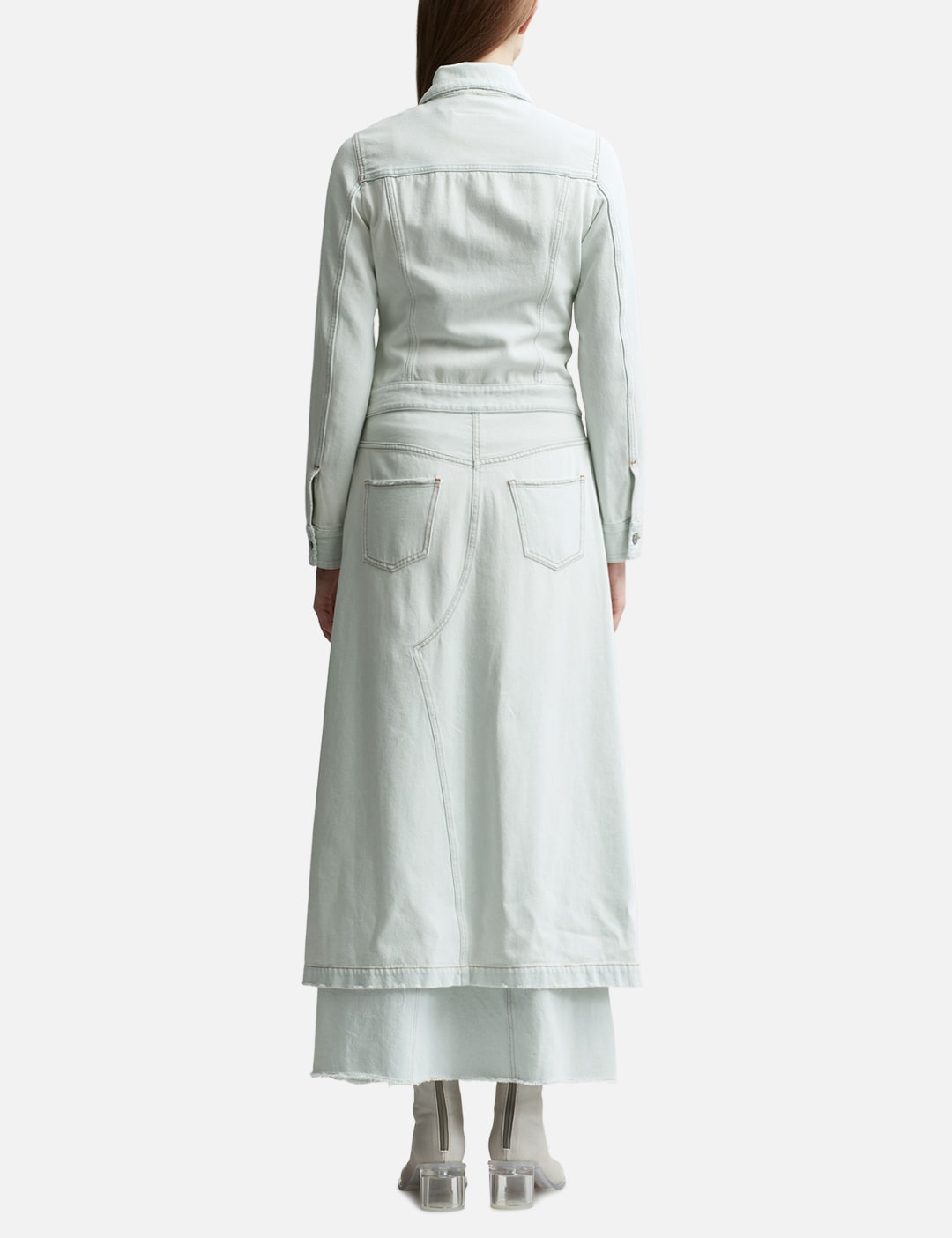 Lightweight Long Denim Coat view 15