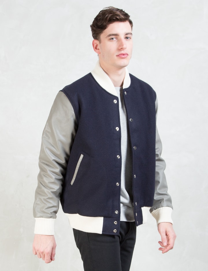 Navy/Grey Classic Varsity Jacket Placeholder Image