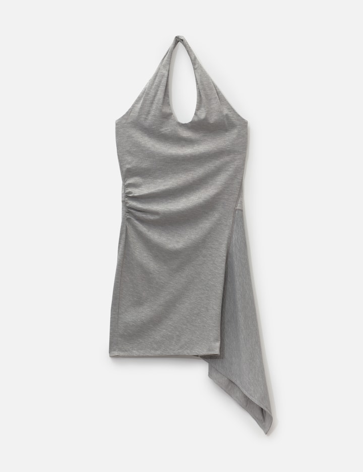 anggae Unbalanced Halter Minidress