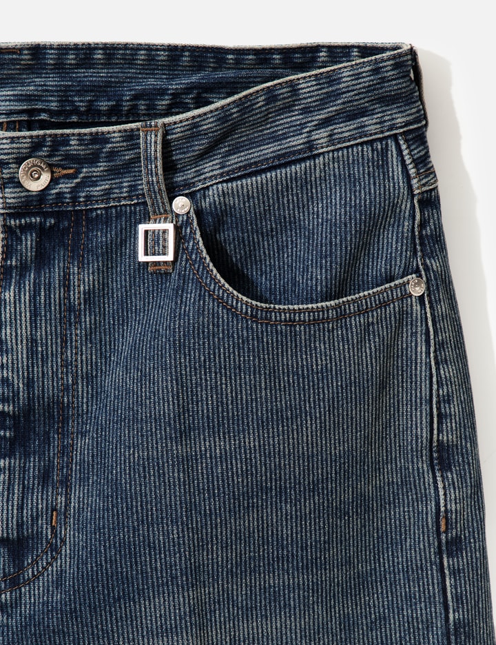 Wooyoungmi Blue Straight Ribbed Denim Pants
