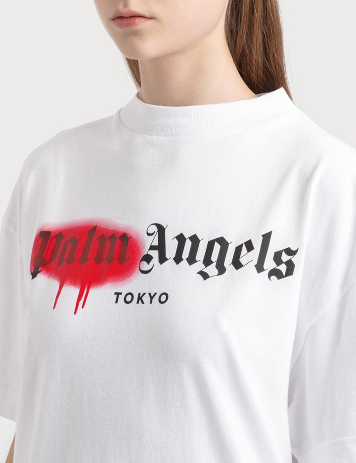 Palm Angels Men's Tokyo Sprayed T-Shirt - White - Short Sleeve T-shirts