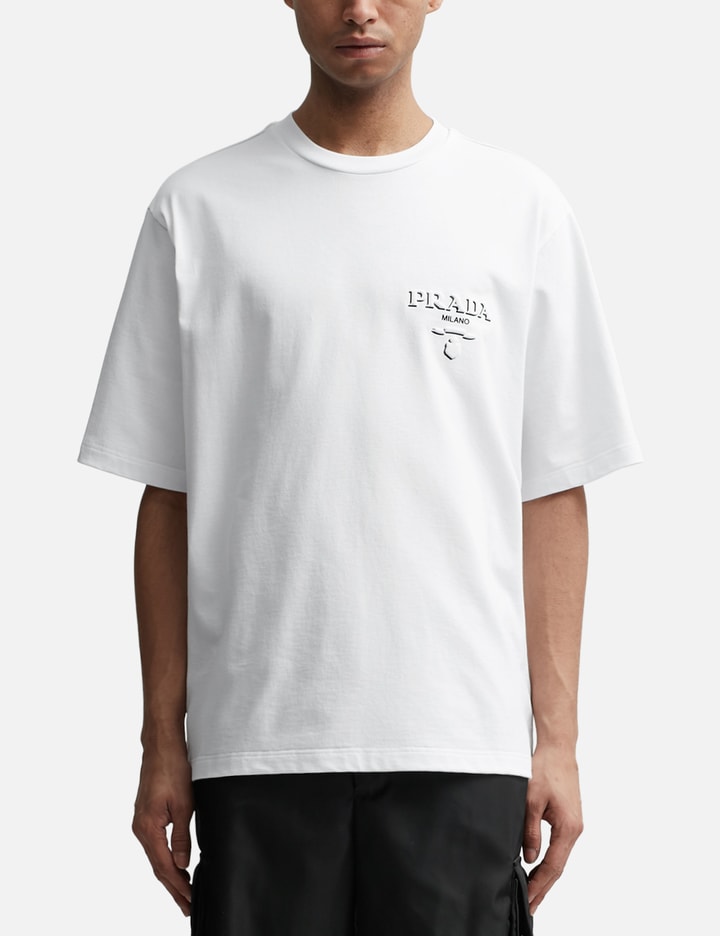 Shop Prada Cotton T-shirt In White