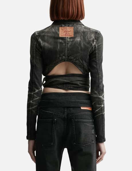 Wrap Fitted Denim Jacket view 9