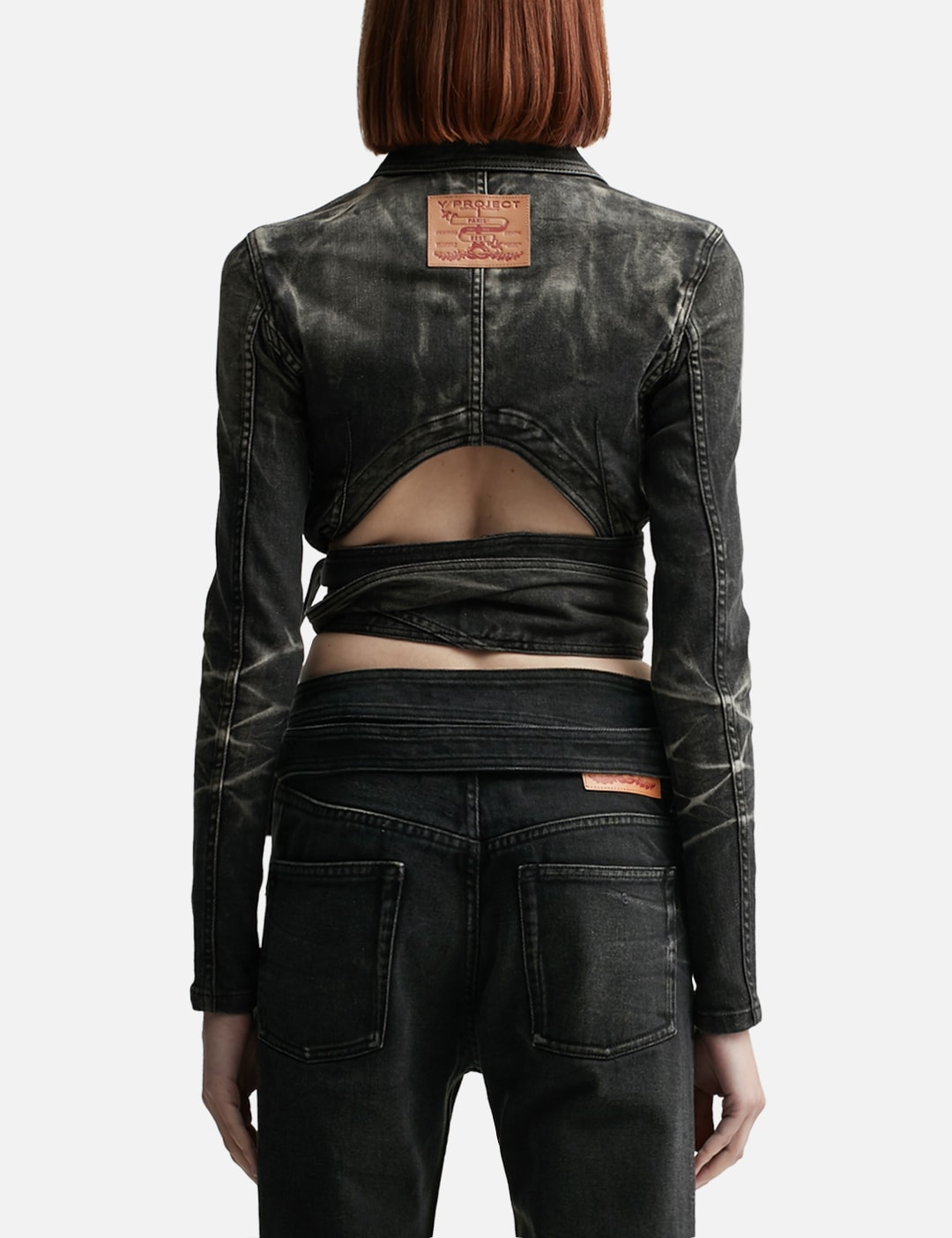 Wrap Fitted Denim Jacket view 15