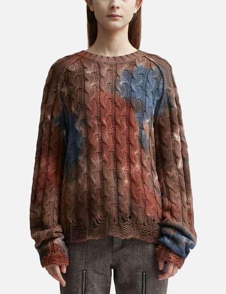 Acne Studios TIE-DYE CABLE-KNIT SWEATER HBX - Main Image