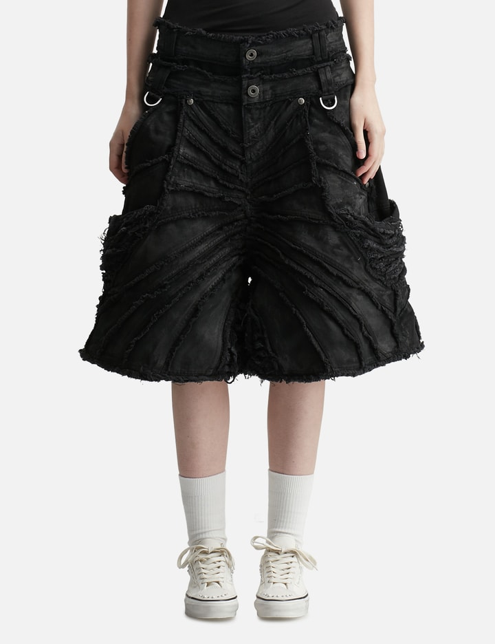 Thought We Friends Attached Detachable Waxed Distressed Denims