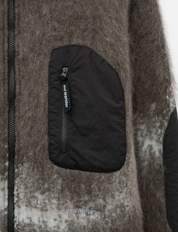 and wander Jacquard Shaggy Knit F/Z Hoodie