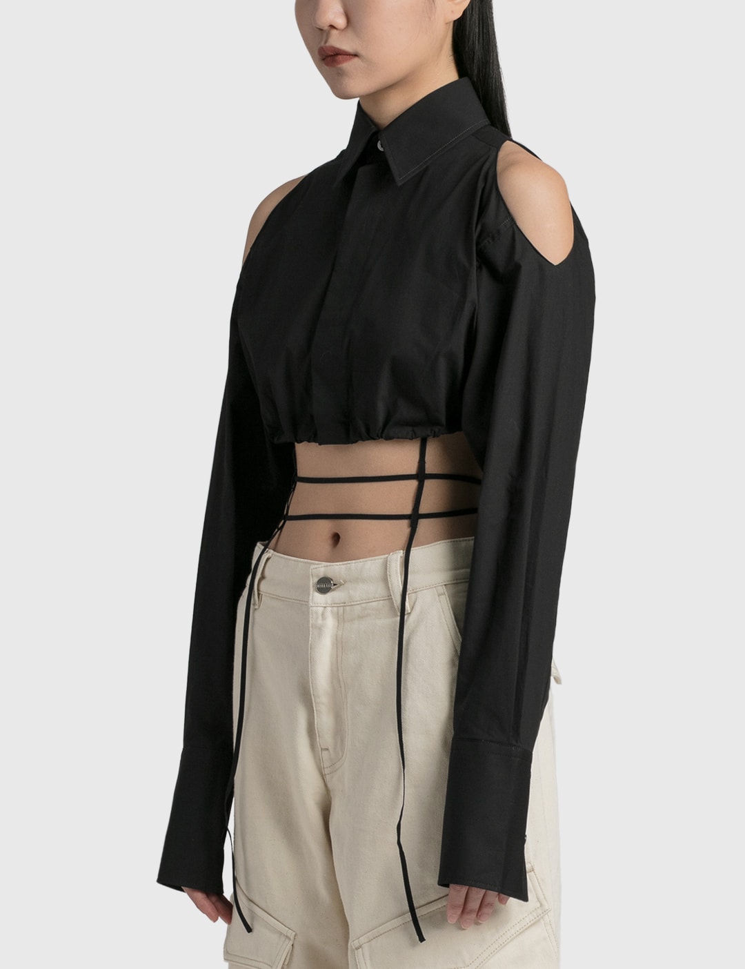 Cropped Shirt With Shoulder Cut-Outs view 14
