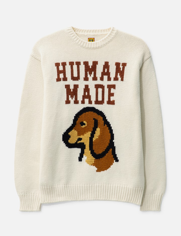 Human Made Dachs Knit Sweater In Beige