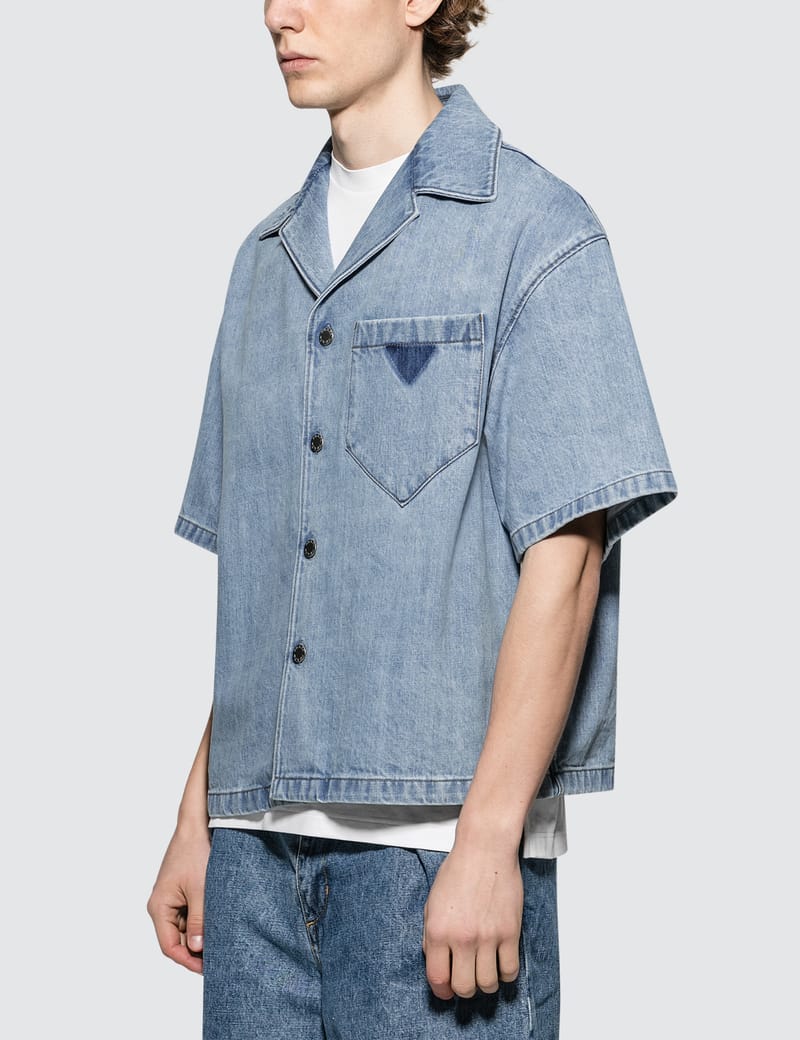 prada mens denim shirt