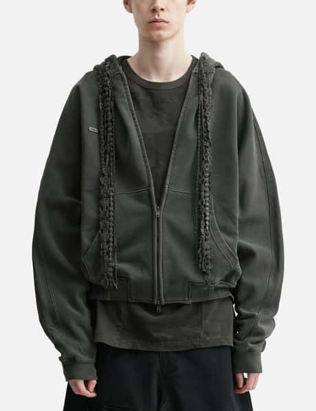 Laced Multi-Drawstring Zip-Up Hoodie view 10