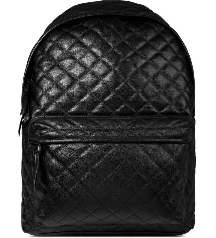Black Quilted Leather Backpack Placeholder Image