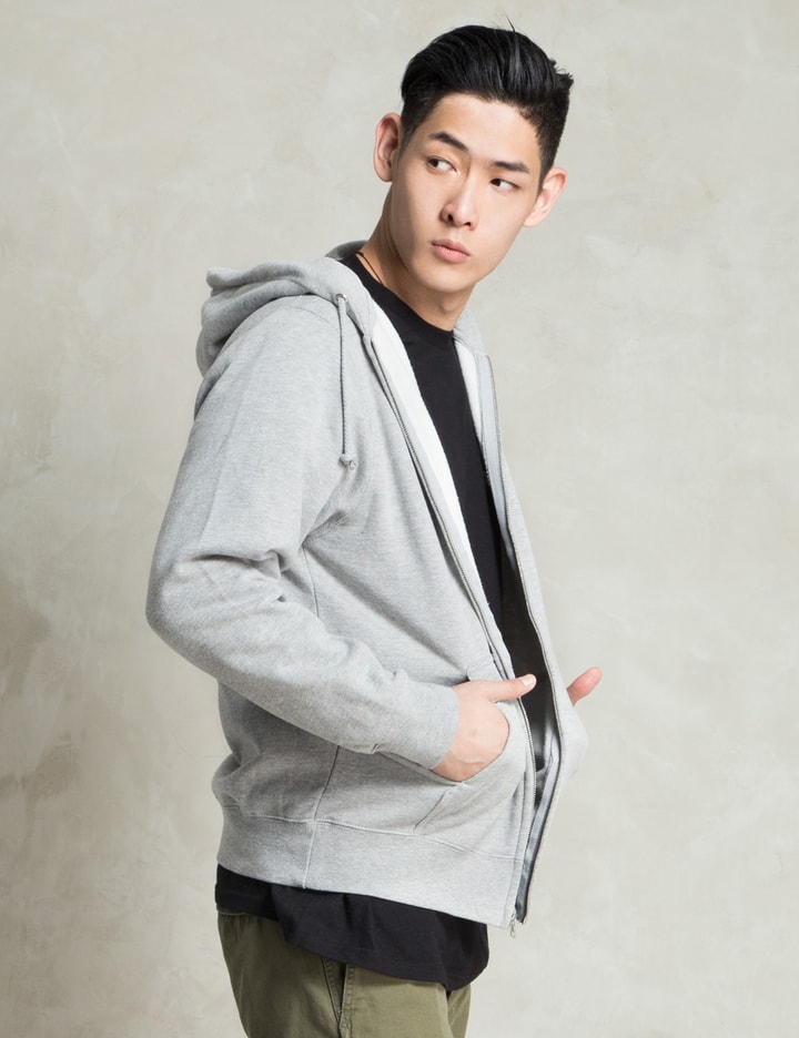 Grey Heather Basic Logo Zip Hoodie Placeholder Image