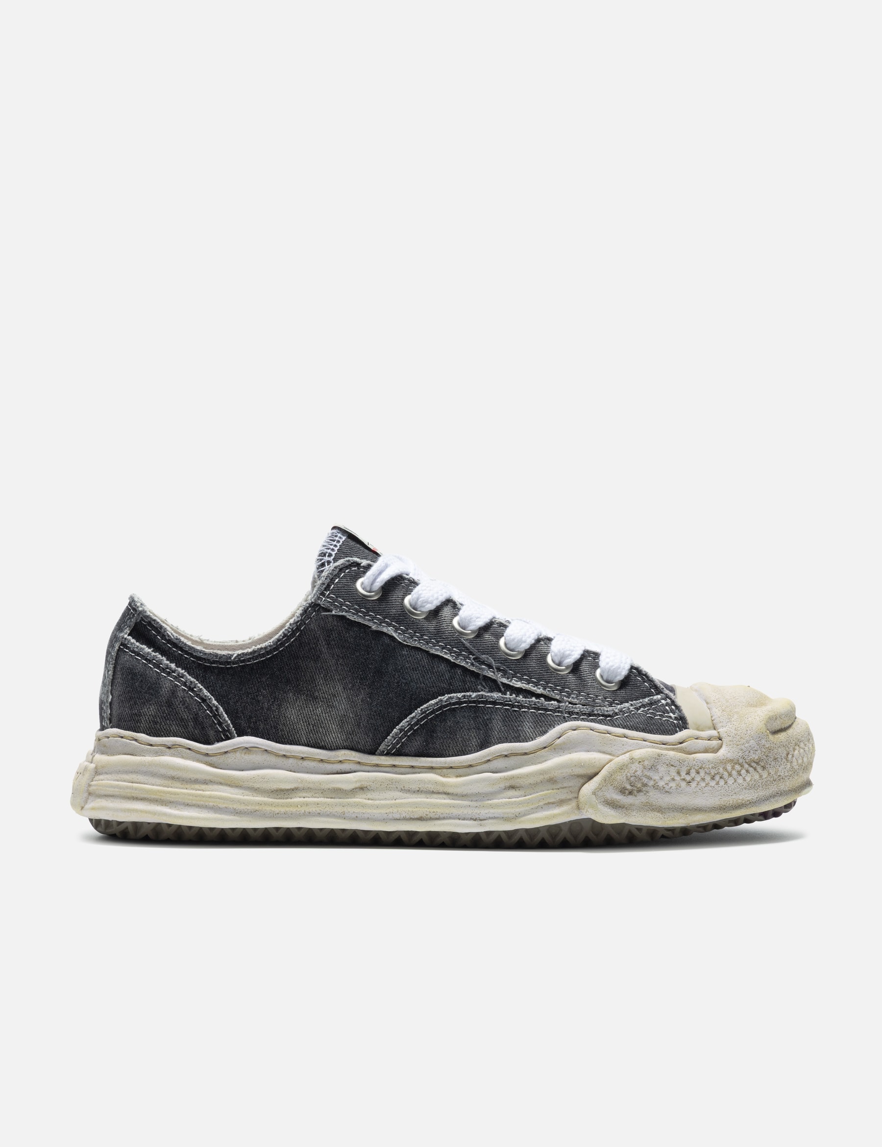 “HANK” OG Sole Bleach-Wash Denim Canvas Low-Top Sneaker view 13