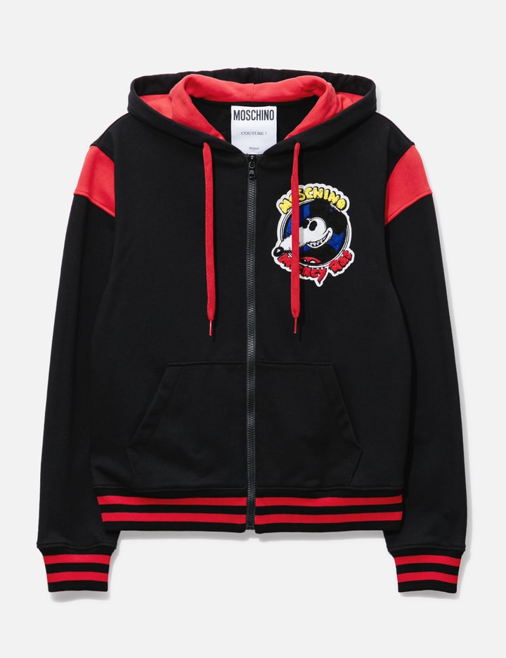 Moschino Mickey Rat Zipped Hoodie Placeholder Image