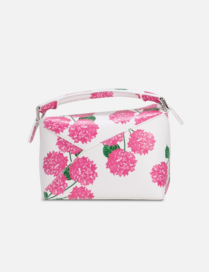 Shop Loewe Mini Flower Puzzle Edge Bag In White