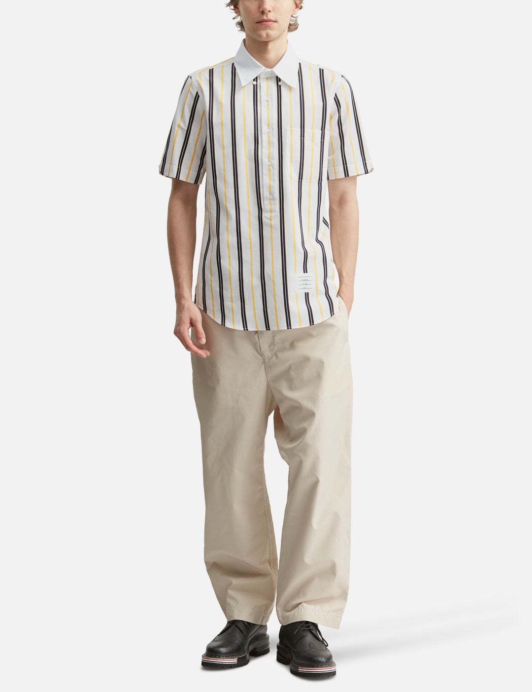 Repp Stripe Poplin Short Sleeve Shirt view 20