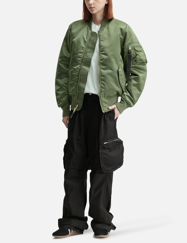 Alpha Industries Ma-1 Base Flight Bomber Jacket In Green