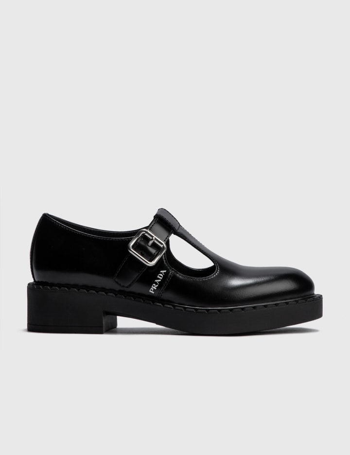 Brushed Leather Mary Jane T-strap Shoes Placeholder Image